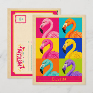 Destin Postkarte Florida Flamingo Vintage Pop Art