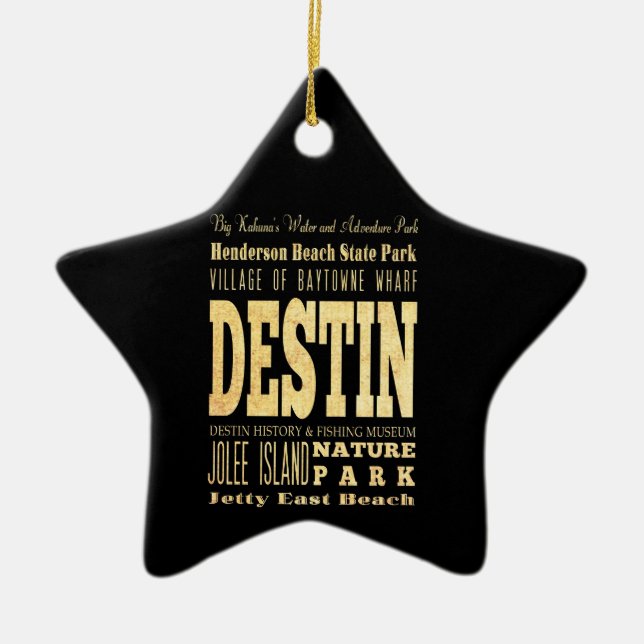 Destin Stadt der Florida-Typografie-Kunst Keramikornament (Vorne)