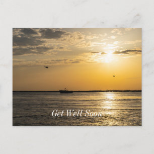 Destin Sunset Und Hubschrauber Gute Besserung Post Postkarte