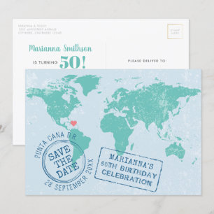 Destination Anniversaire Enregistrer la date Carte
