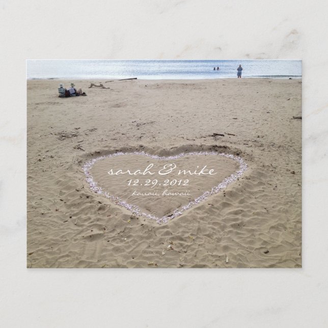 Destination Beach Wedding Save the Date Ankündigungspostkarte (Vorderseite)