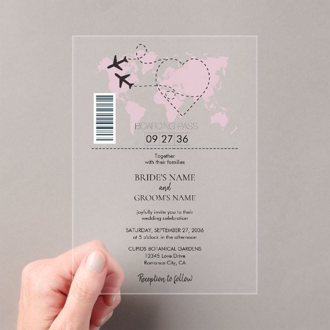Destination Boarding Pass Mariage Invitations (In situ (ordinateur de poche))