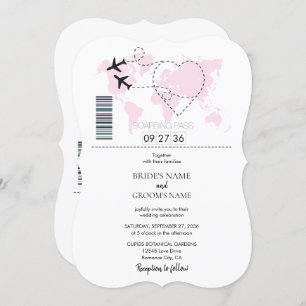Destination Boarding Pass Mariage Invitations