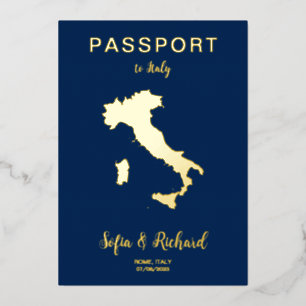 Destination de mariage sur carte d'Italie en feuil
