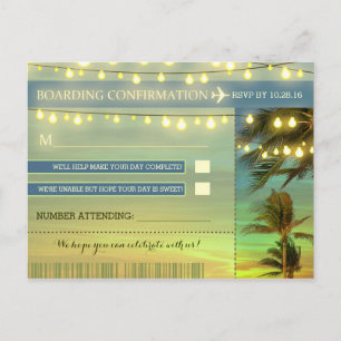 Destination épousant des cartes postales de RSVP