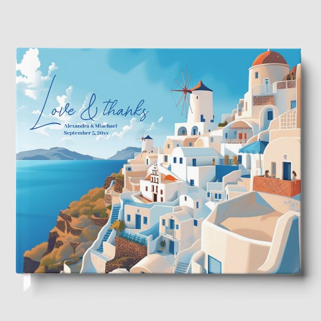 Destination Greece Santorini Wedding Gästebuch (Vorderseite)