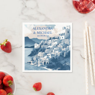 Destination Greece Santorini Wedding Serviette