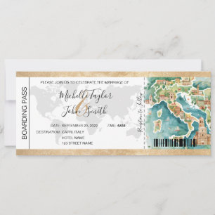 Destination Mariage Carte d'embarquement Italie
