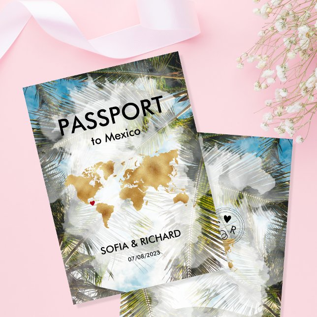 Destination Mariage Palm Beach Gold Carte du monde (Créateur téléchargé)