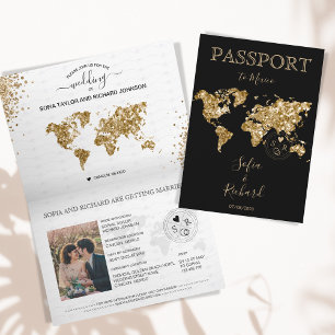 Destination Mariage Passport Gold Carte du monde M