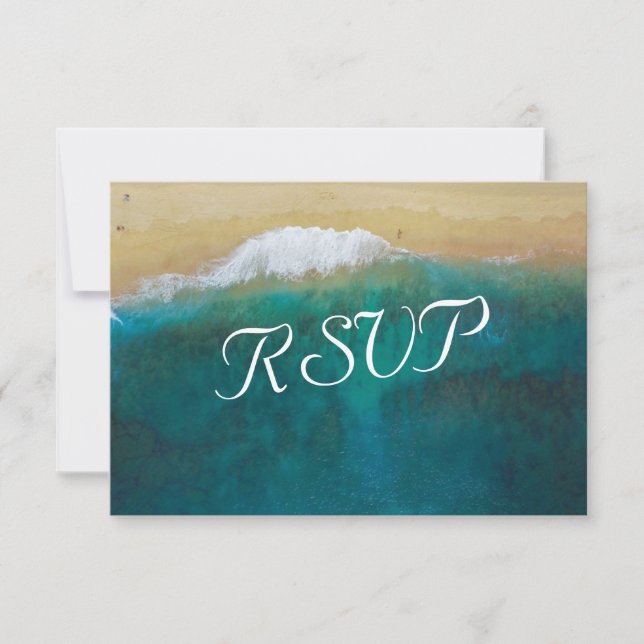 Destination Tropical Vintage Beach Wedding RSVP (Devant)