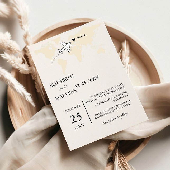 Destination Voyage thème monde carte Mariage Invit (Créateur téléchargé)