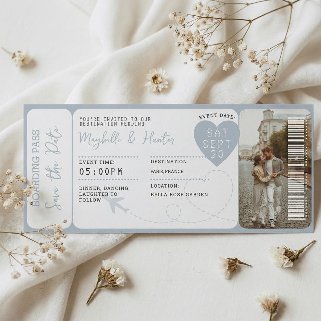  Destination Wedding Boarding Pass Plane Ticket  Magnetkarte (Destination Wedding Boarding Pass Plane Ticket Blue)