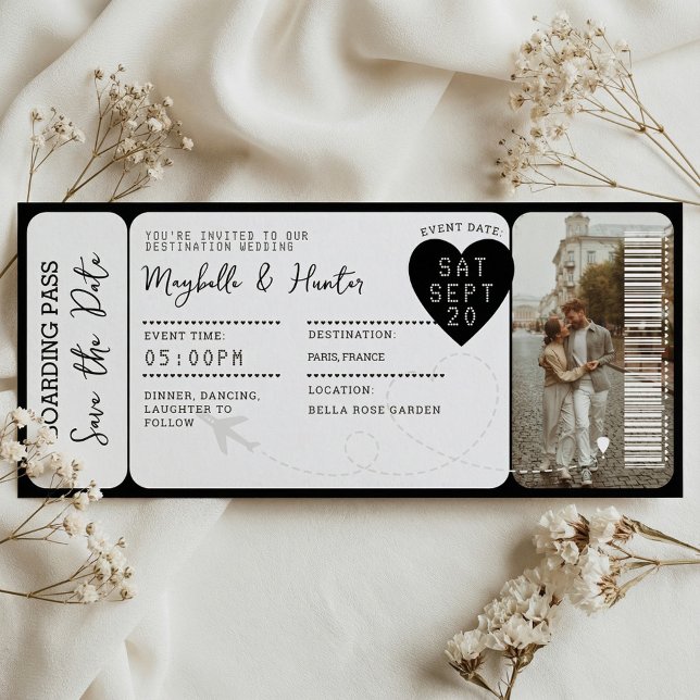 Destination Wedding Boarding Pass Ticket QR Code Magnetkarte (Destination Wedding Boarding Pass Ticket QR Code)