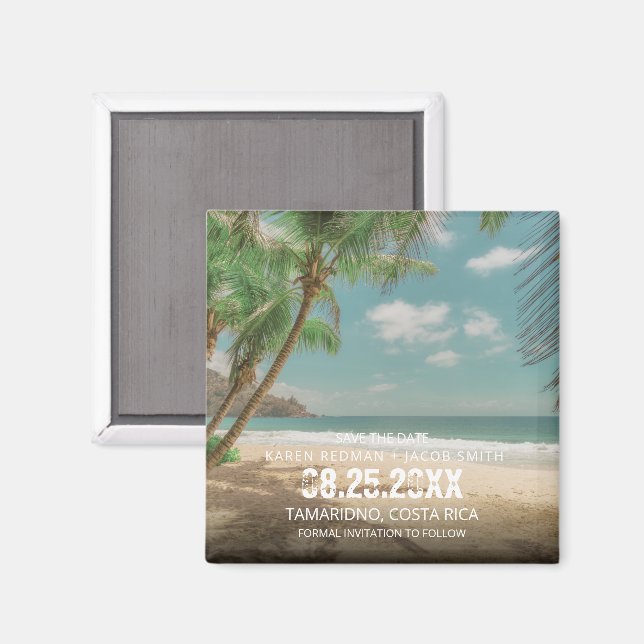 Destination Wedding Tropical Beach Save the Date  Magnet (Vorderseite/Rückseite)
