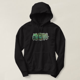 Destiny Green Graffiti-Typografie Schwarzer Kapuze Hoodie
