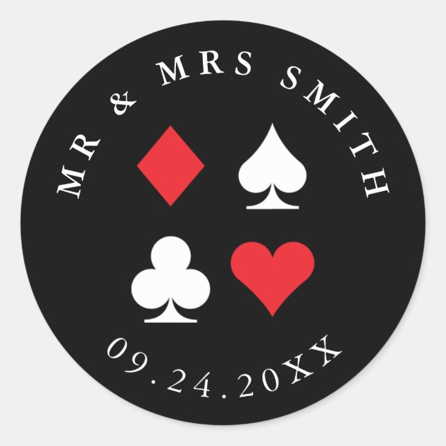 Destiny Las Vegas Casino Themed Custom Text Runder Aufkleber (Vorderseite)