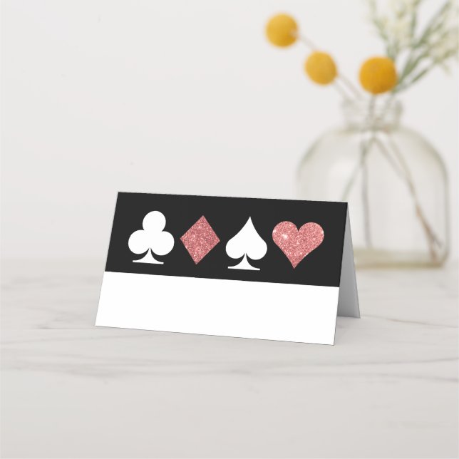 Destiny Las Vegas Glittered Rose Gold Platzkarte (Vorderseite)