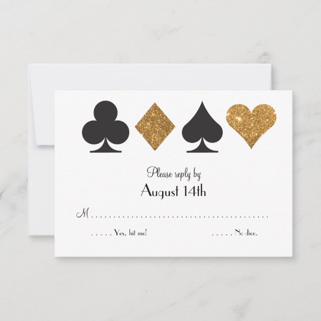 Destiny Las Vegas Wedding Antwort Imitats Gold Gli (Vorderseite)