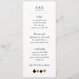 Destiny Las Vegas Wedding Menu Imitate Gold Glitze Menükarte