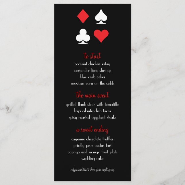 Destiny Las Vegas Wedding Menu Menükarte (Vorderseite)