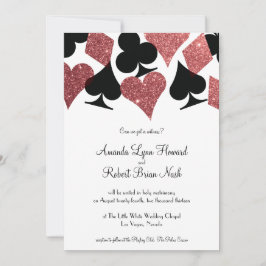 Destiny Las Vegas Wedding Rose Gold Glitzer Einladung