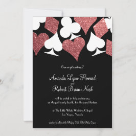 Destiny Las Vegas Wedding Rose Gold Glitzer Einladung