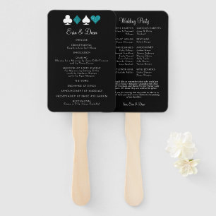 DEstiny Vegas Aquamariner Glitzer Hochzeitsprogram Fächer