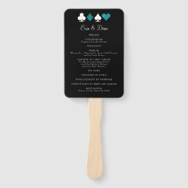DEstiny Vegas Aquamariner Glitzer Hochzeitsprogram Fächer
