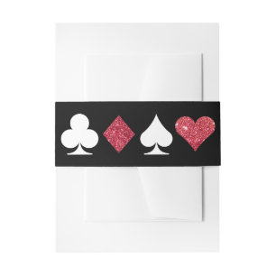 Destiny Vegas Wedding Imitats Red Glitzer Bellyban Einladungsbanderole