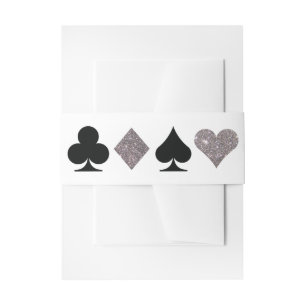 Destiny Vegas Wedding Imitats Silver Glitzer Einladungsbanderole