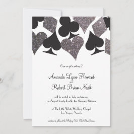 Destiny Vegas Wedding Invite Imitats Silver Glitze Einladung
