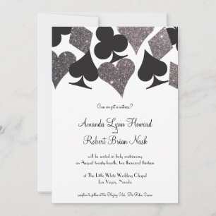 Destiny Vegas Wedding Invite Imitats Silver Glitze Einladung