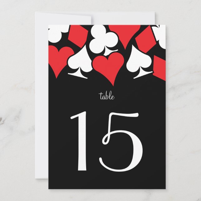 Destiny Vegas Wedding Reception Red Tischnummer (Vorderseite)