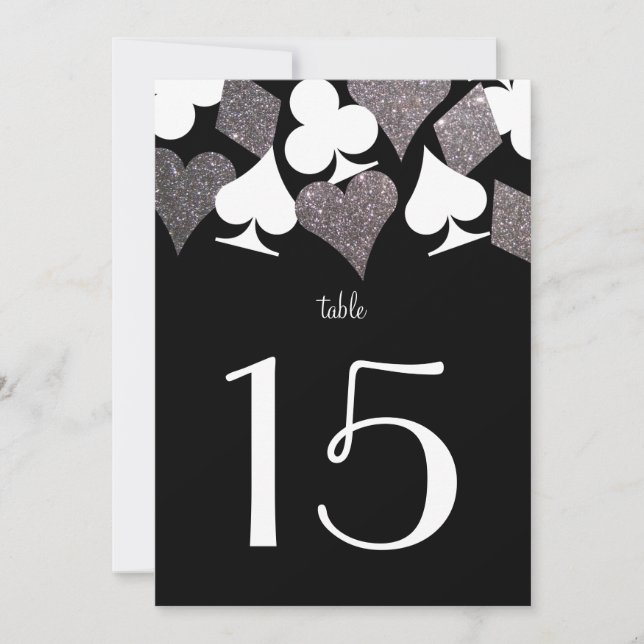 Destiny Vegas Wedding Reception Silver TableNumber Einladung (Vorderseite)