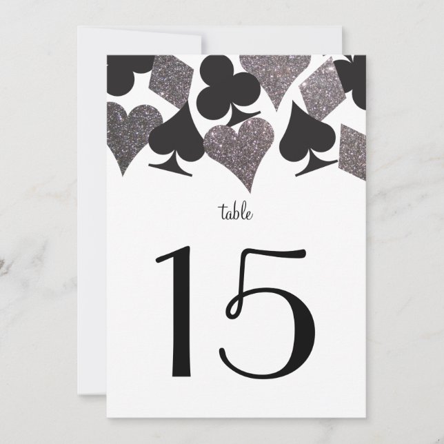 Destiny Vegas Wedding Reception Tischnummer Card (Vorderseite)