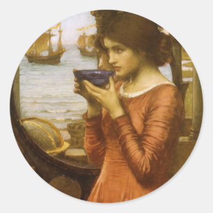 Destiny von John William Waterhouse Runder Aufkleber