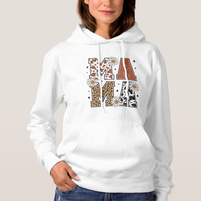 Destressierter Mama-Western Hoodie (Vorderseite)