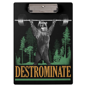 Destrominieren - Bären - Funny Workout Inspiration Klemmbrett