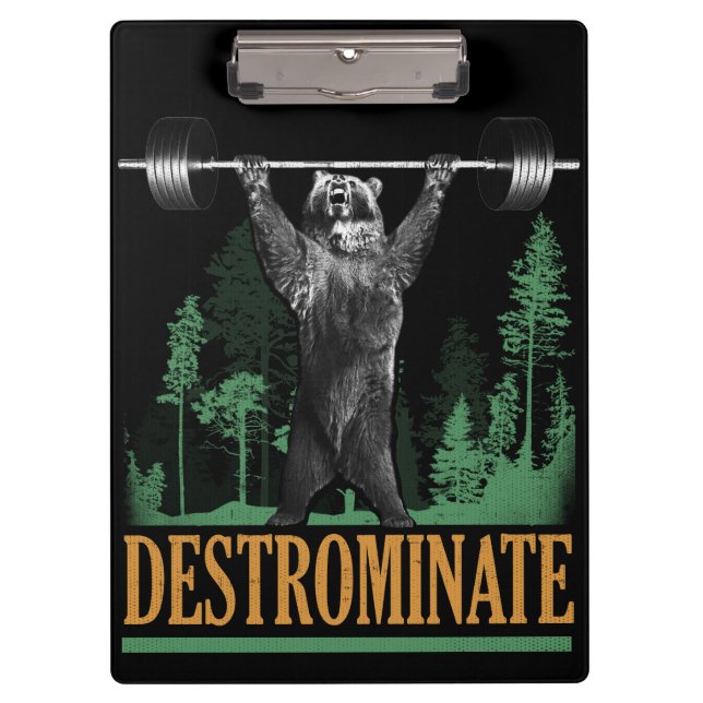 Destrominieren - Bären - Funny Workout Inspiration Klemmbrett (Vorderseite)