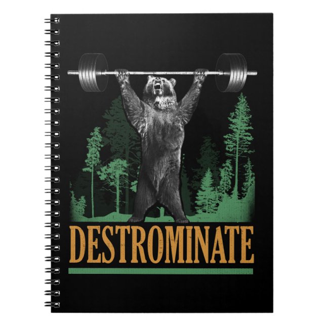 Destrominieren - Bären - Funny Workout Inspiration Notizblock (Vorderseite)
