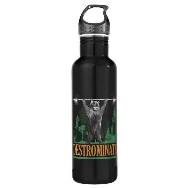 Destrominieren - Bären - Funny Workout Inspiration Trinkflasche (Vorderseite)