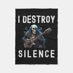 Destroy Silence Ghost Guitar Funny Guitar Fleecedecke