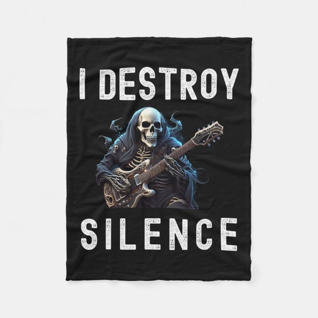 Destroy Silence Ghost Guitar Funny Guitar Fleecedecke (Vorderseite)