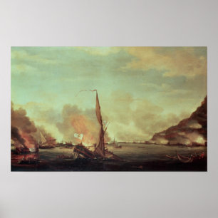 Destruction of the floating batteries at poster