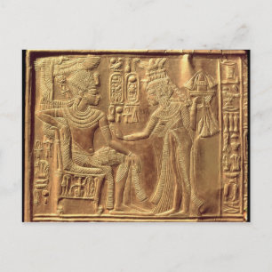 Detail aus dem Goldenen Schrein von Tutanchamun Postkarte