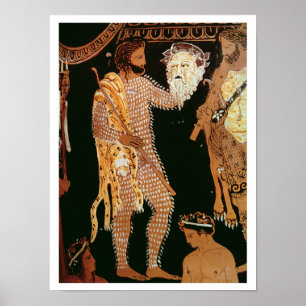 Detail aus einer roten Vase mit einem Schauspieler Poster