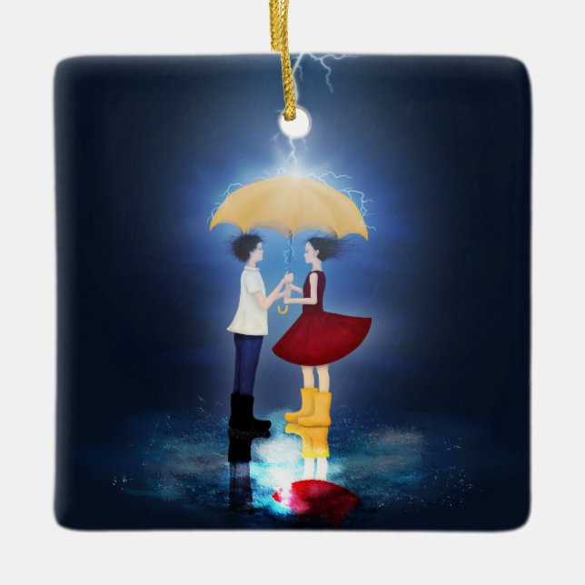 Detail aus "Lovestruck" Paarschirm Keramikornament (Vorderseite)