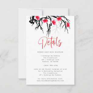 Detail Card Japanischer Blossom Zweigstelle Blumen RSVP Karte