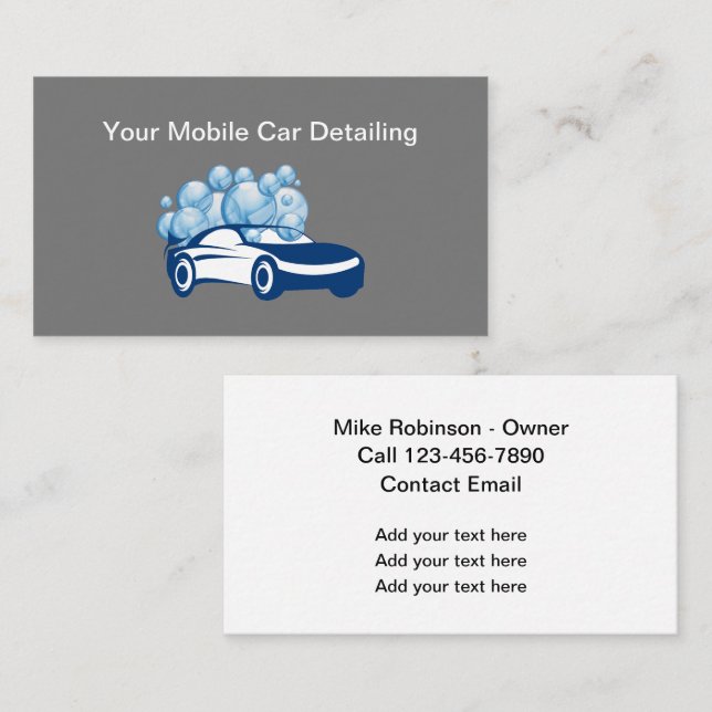Détail de la voiture mobile Cartes de visite simpl (Devant / Derrière)